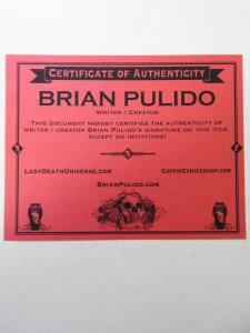 Lady Death Moments #1 Red Edition NM- Condition! Signed W/ COA!