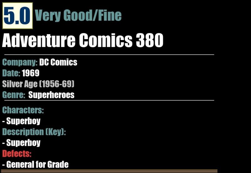 Adventure Comics 380 (1969) VG/FN 5.0 Superboy DC Comics