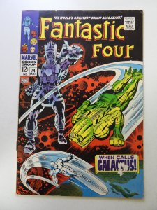 Fantastic Four #74 VG+ condition tape pull front cover, rusty staples