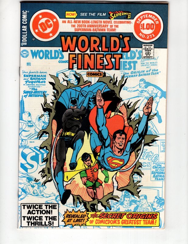 World's Finest Comics #271 (1981) VF/VF+ SECRET5 ORIGINS