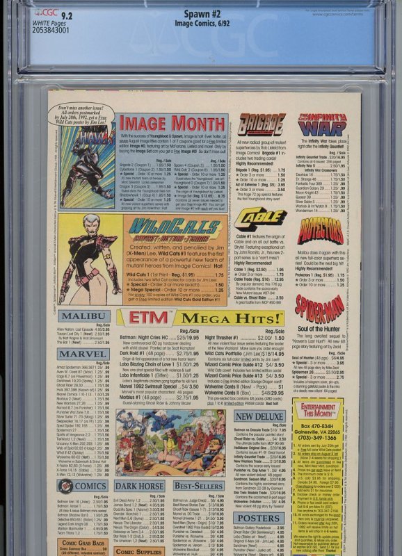 Spawn 2  CGC 9.2  2nd Appearance Spawn, First Appearance Violator  1992