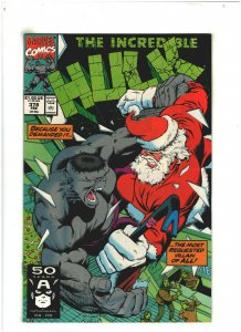 Incredible Hulk #378 VF/NM Marvel Comics 1990 Grey Hulk vs. Santa Claus