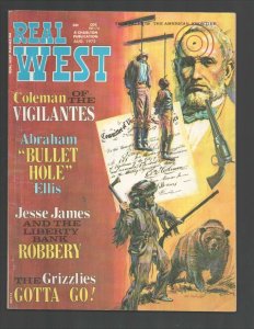 Real West 8/1972-Charlton-Hanging cover-Jesse James  Liberty Bank Robbery-Wil...