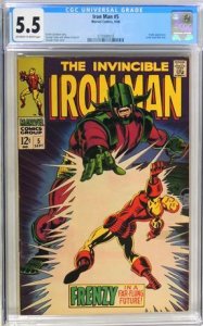 Iron Man #5 (1968) CGC Graded 5.5