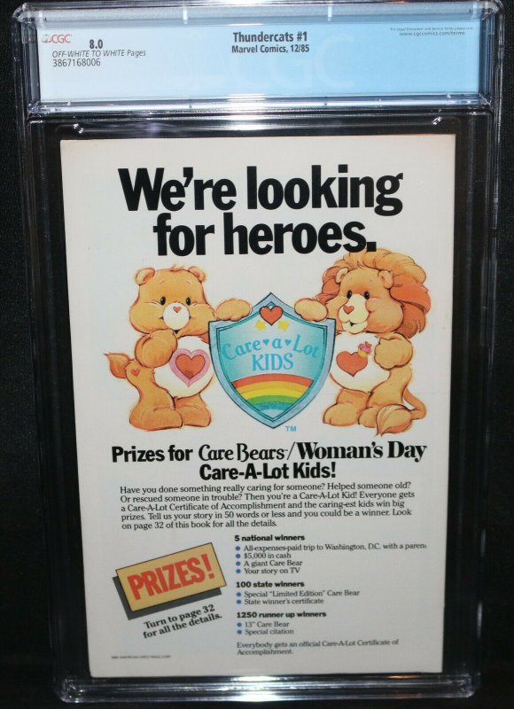 Thundercats #1 - Based on the Animated TV Series - CGC Grade 8.0 - 1985 