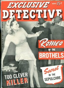 EXCLUSIVE DETECTIVE #1 SEPT 1942-PULP-LURID-SOUTHERN STATES PEDIGREE-vf