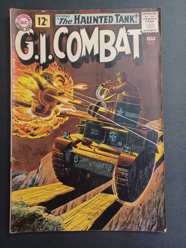 G.I. Combat Comic #91 - 1st cover Appearance of the Haunted Tank - 1962 - VG