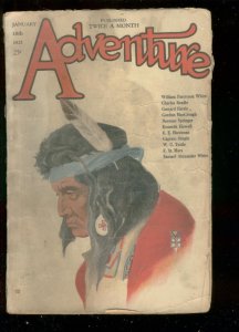 PULP:  ADVENTURE PULP-JAN 18 1921-INDIAN COVER BY WC TUTTLE-   G-