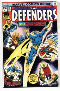 THE DEFENDERS #28 --1975--STARHAWK--Comic Book--VF-