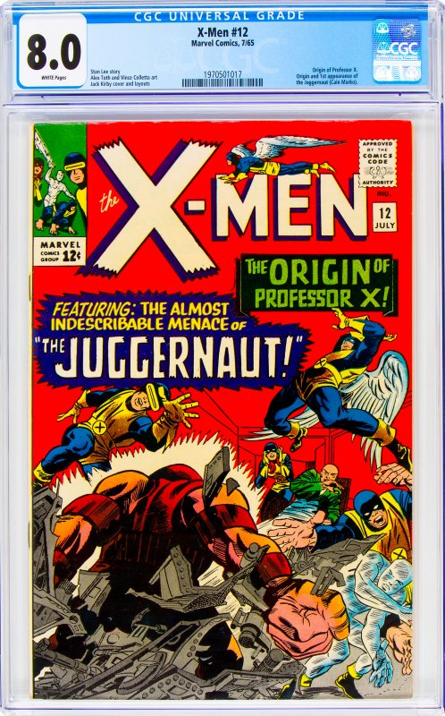 X-Men #12 CGC Graded 8.0 Origin of Professor X. Origin and 1st appearance of ...