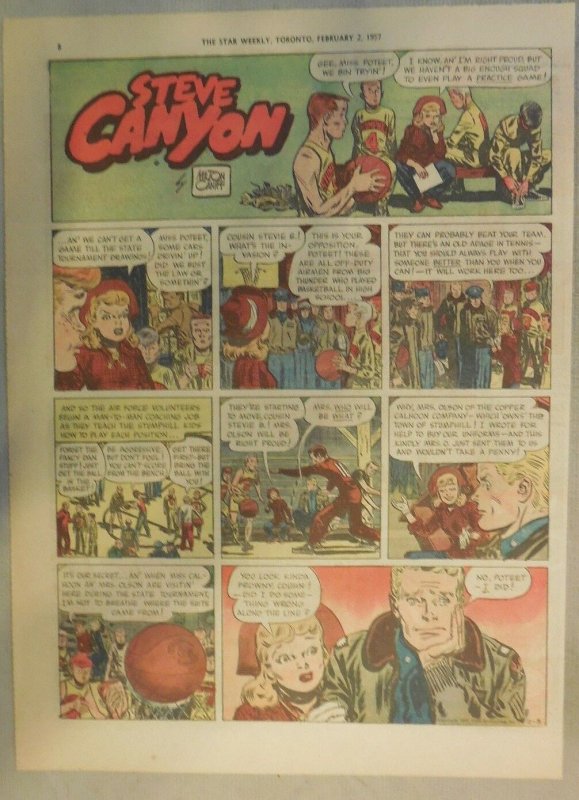 (52) Steve Canyon Sundays by Milton Caniff  from 1957 Complete Year ! Tabloid