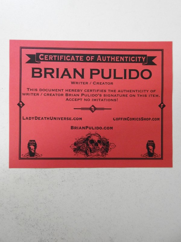 Lady Death: Retribution #1 Armor Edition NM Condition! Signed W/ COA!