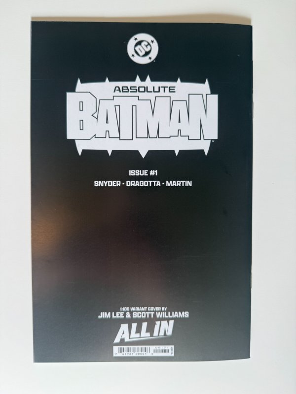 Absolute Batman #1 Lee Black & White Cover (2024)