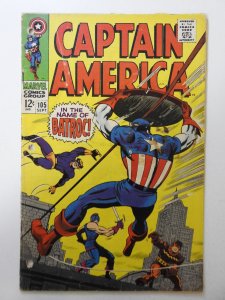 Captain America #105 (1968) GD Cond moisture damage, 3 hole punches through book