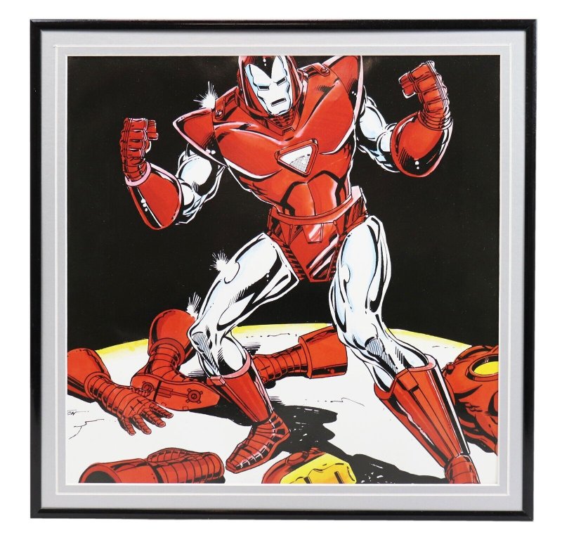 VINTAGE 1988 Marvel Iron Man Framed 12x12 Poster Display