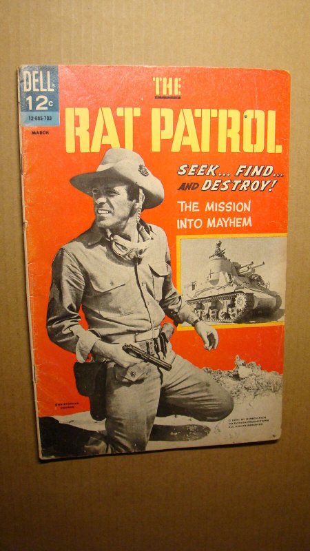 DELL COMICS - THE RAT PATROL 1 *SOLID COPY* 1966 WORLD WAR II DESERT FOX ROMMEL