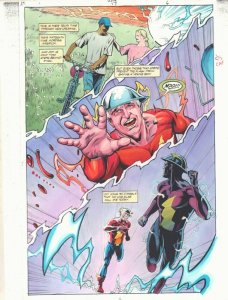 JSA #17 p.6 Color Guide Art - Flash Jay Garrick vs. Reverse-Flash by John Kalisz