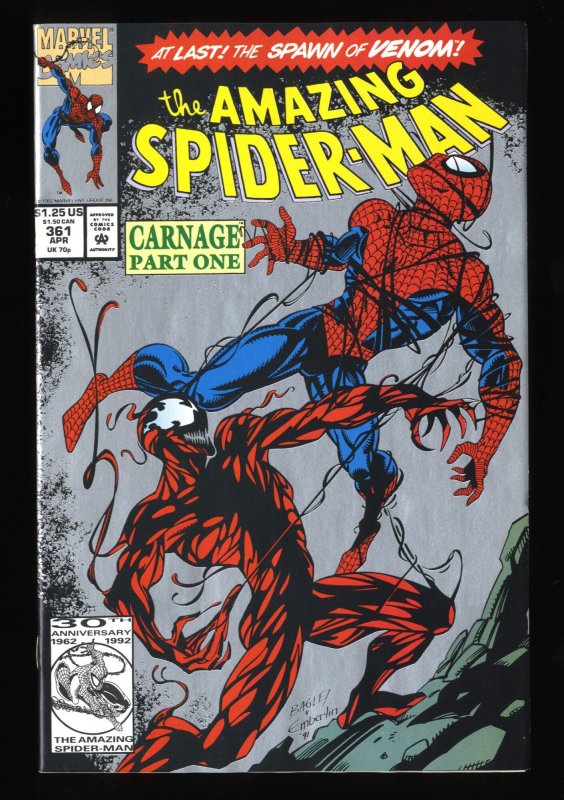 Amazing Spider-Man #361 NM- 9.2 2nd Print 1st Appearance Carnage!