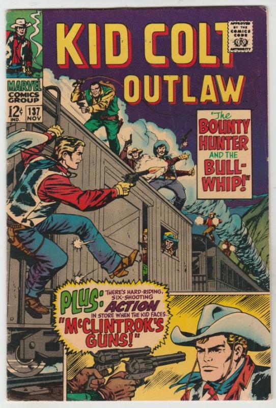 Kid Colt Outlaw #137 (Nov-67) VF+ High-Grade Kid Colt