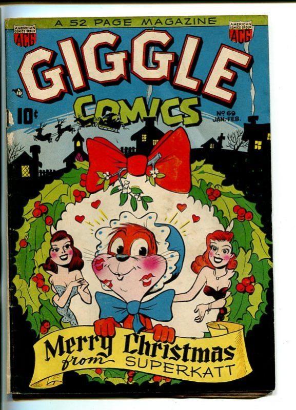 GIGGLE #69 -1949ACG-SUPERKATT-CHRISTMAS COVER-vg/fn