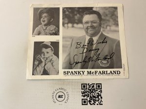 Spanky McFarlane Signed Picture Little Rascals 1988 Montage Promotions JH7