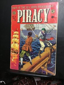 Piracy #4 (1955) Rare EC swash buckling midgrade key! VG/FN Wow!