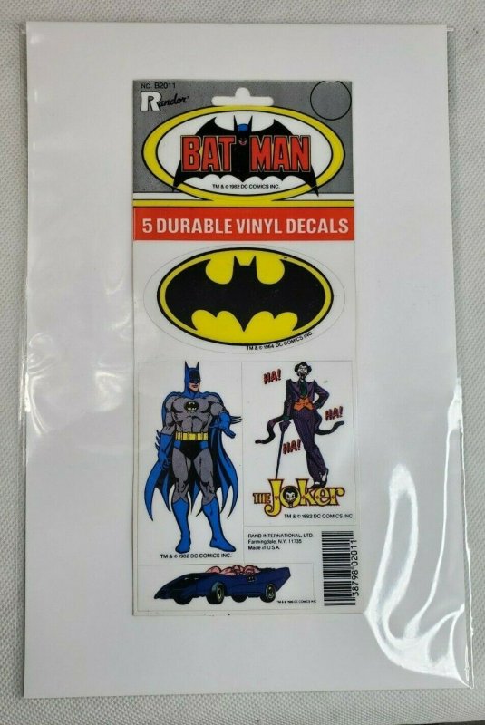 Vintage Batman Sticker Decal card 1982 vinly Toy Sealed NM Comic