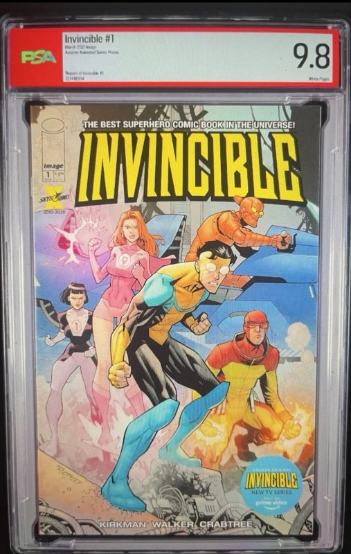 2021 image Invincible #1 Amazon Animated Series Promo Cover, PSA Graded 9.8