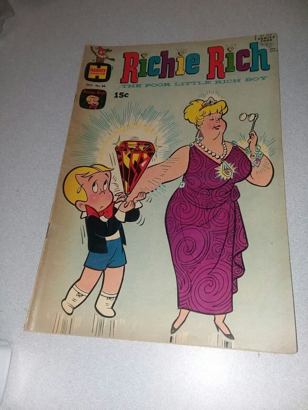 Richie rich the poor little rich boy #86 harvel comics 1969 silver age cartoon