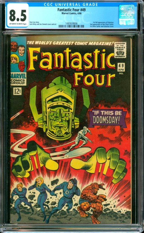 Fantastic Four #49 CGC Graded 8.5 1st full appearance of Galactus. 2nd appear...