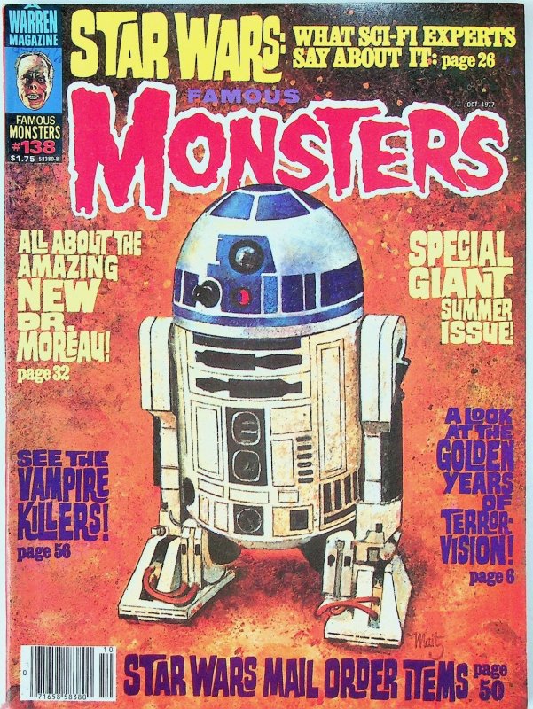 Famous Monsters STAR WARS No. 138 Oct 1977 Warren Magazine R2-D2 Cover