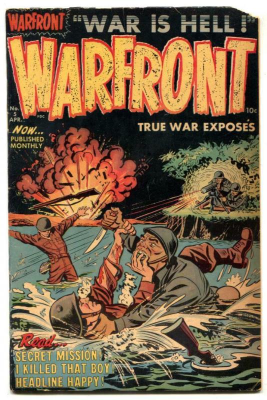 Warfront Comics #5 1953- Korean War COMMIES Harvey G+ 