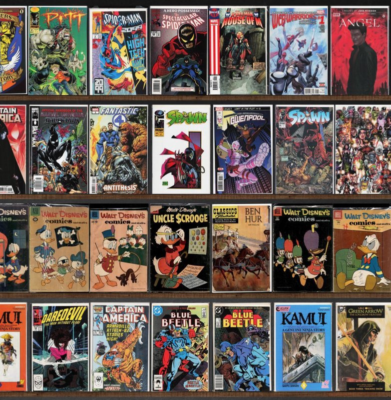 Huge Lot 140+ Comics with Azrael, Captain America, Uncle Scrooge & More!