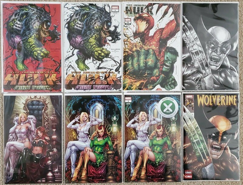 Wolverine #1 B&W, X-Men Giant #1 & Immortal Hulk #31 and Great Power #1 - C2E2