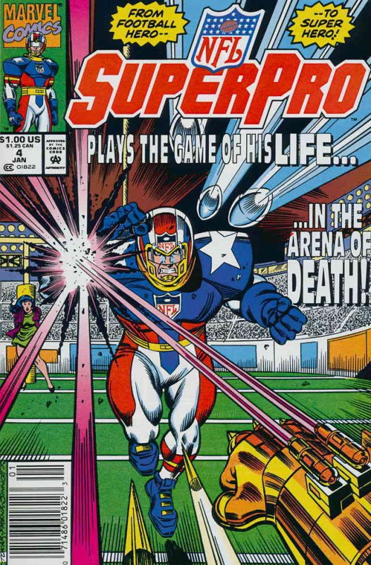 NFL Superpro #4 (Newsstand) VF/NM ; Marvel | Football Super Hero | Comic  Books - Modern Age, Marvel, Sports