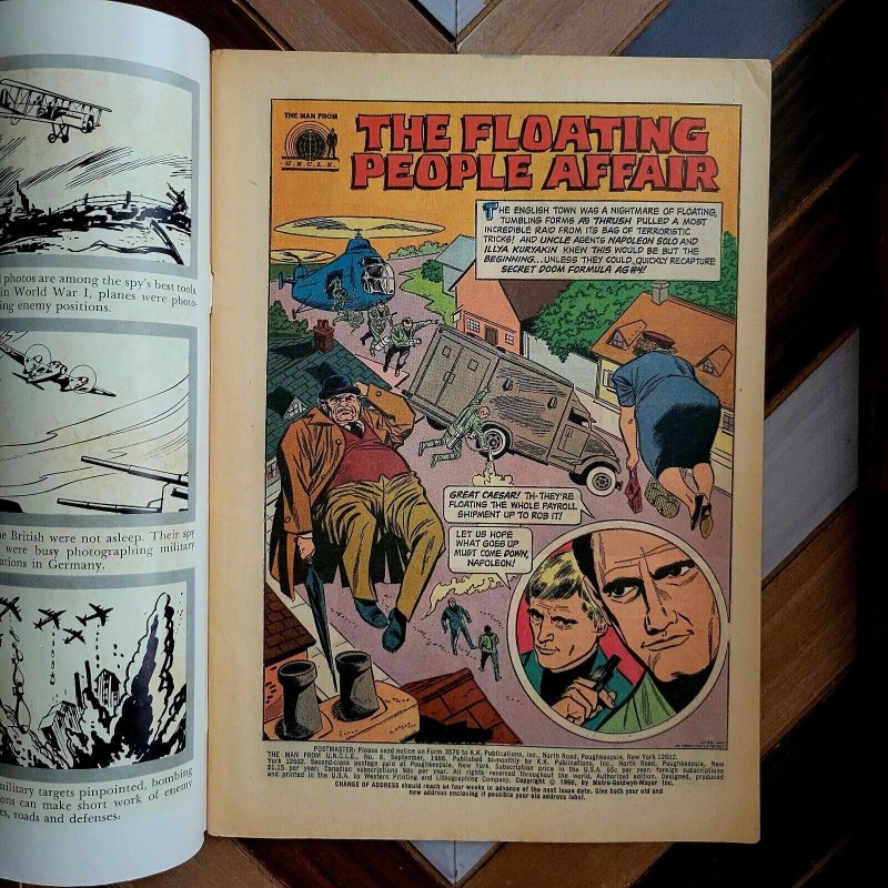 The Man from U.N.C.L.E. #8 VG+ (Gold Key 1966) Floating People.. 12 cent issue