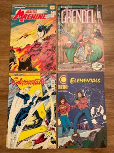 Lot Of 4 Comic Books Elementals 8 15 + Grendel # 10 + Justice Machine # 4 J939
