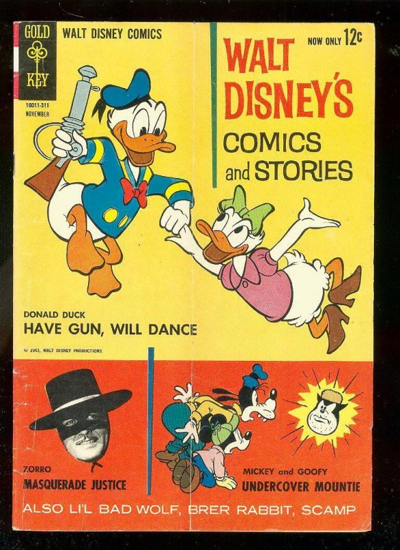 WALT DISNEY'S COMICS AND STORIES #278 1963-ZORRO STORY G/VG