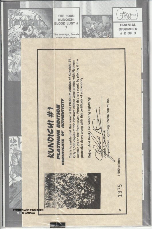 Kunoichi #1 Cover F Platinum Edition Lightning Comics Sealed with COA
