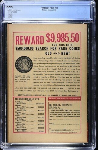 Fantastic Four #11 1963 Marvel Comics CGC 6.5 1st app Impossible Man