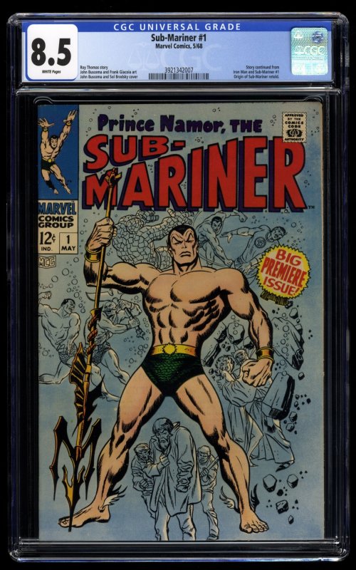 Sub-Mariner #1 CGC VF+ 8.5 White Pages