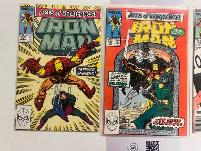 3 Iron Man Marvel Comic Books # 243 250 251 Defenders Avengers Spiderman 81 SM5