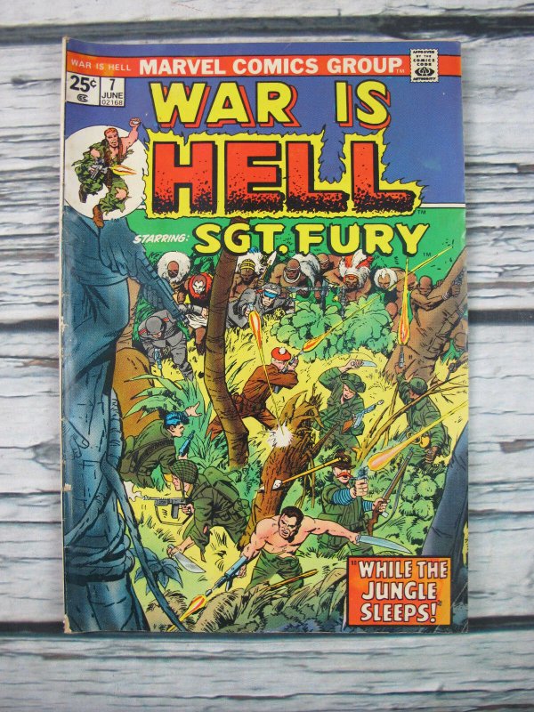 War Is Hell Sgt. Fury #7 Marvel Bronze Age Comic 1974 25 Cent VG+ 4.5