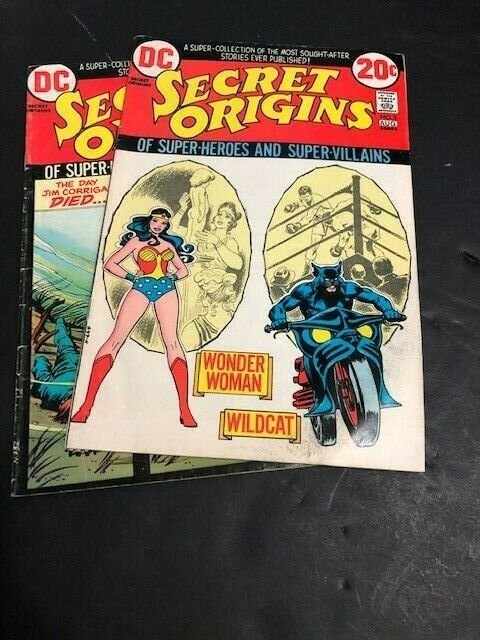 LOT of 2-DC Secret Origins #3 & #5 Wonder woman Wildcat Spectre VG (484J)