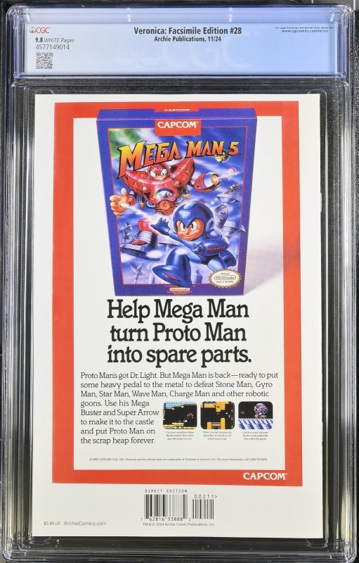 Veronica: Facsimile Variant 28 CGC 9.8  Reprints Veronica 28 (6/93)