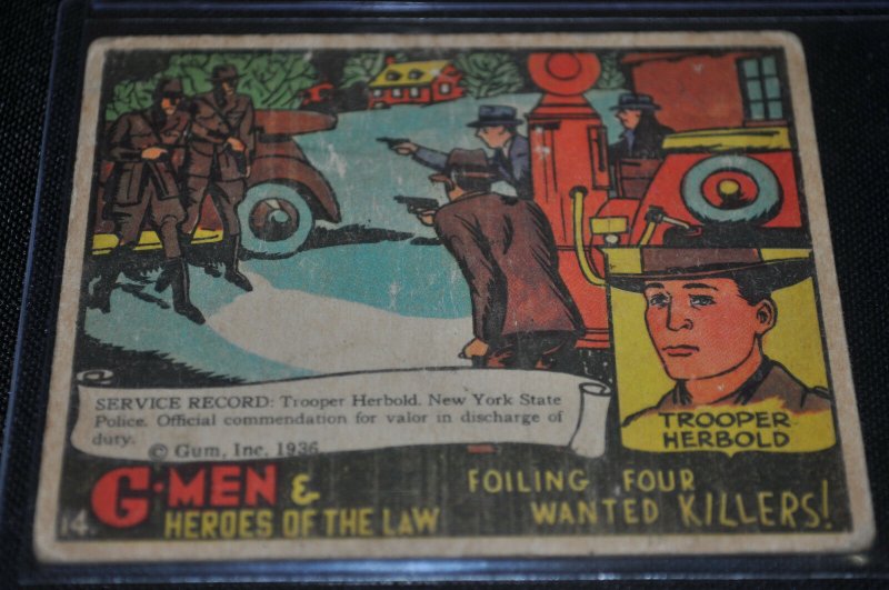 G-Men & Heroes of the Law Wanted Killers R60 Gum Card #14 VG+ - (1936) ITB WH