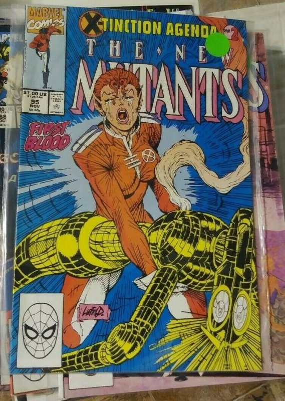 NEW MUTANTS  # 95 1990 marvel  rob liefeld x-tinction agenda warlock dies KEY