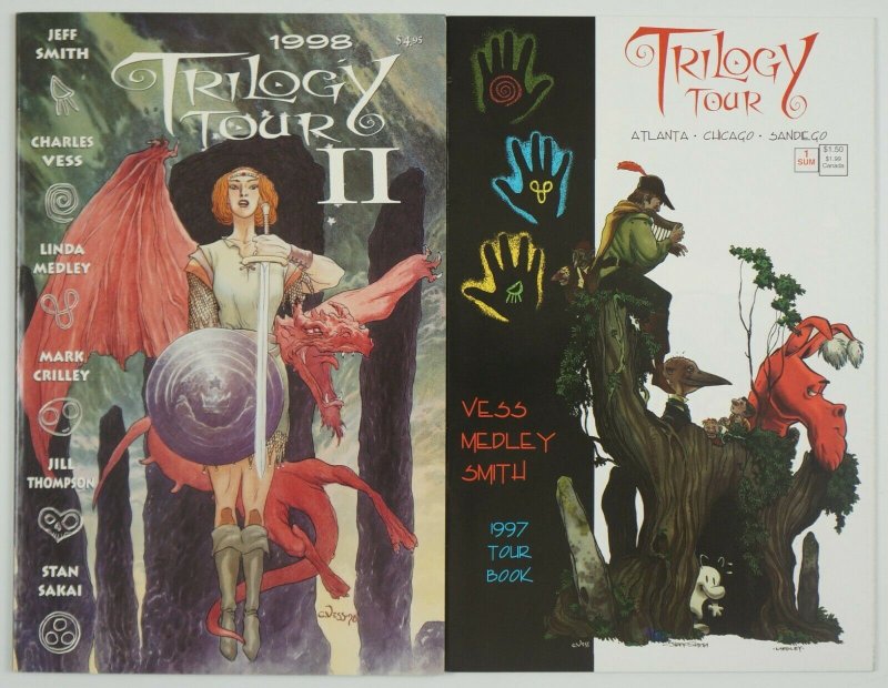 Trilogy Tour #1-2 FN+ complete series - jeff smith's bone - vess - stan sakai 