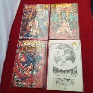 Lot 4 Comics - Vampirella R.I.P - Vampirella Vs Hemorrhage 1,2,3 (Havasu Surplus