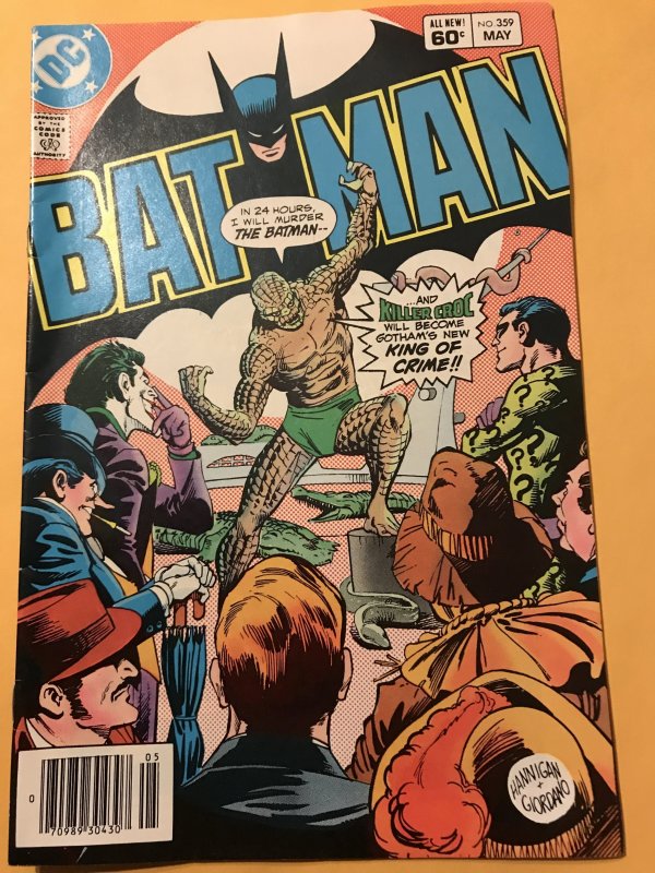 BATMAN #359 : DC 5/83 Fn+; 1st KILLER CROC appearance, Intellivision ad on back